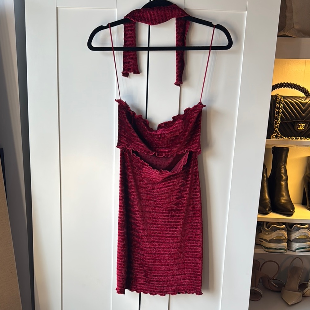 Red Tube Women's Dress w/ chocker accessory